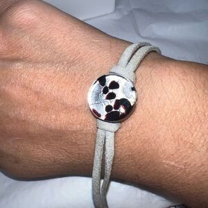 Murano Glass Charm and Suede Bracelet